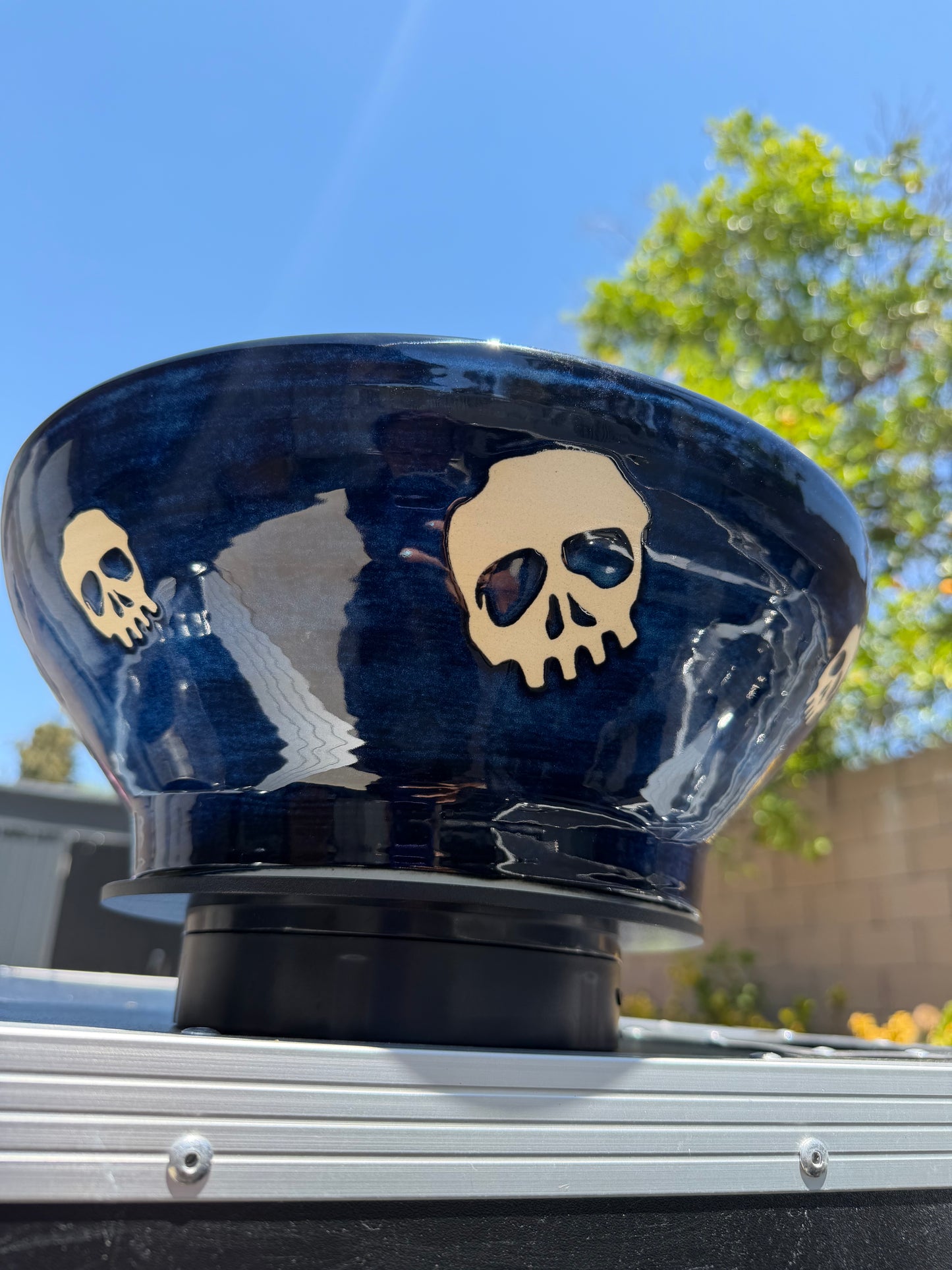 12" Blue Skull Bowl
