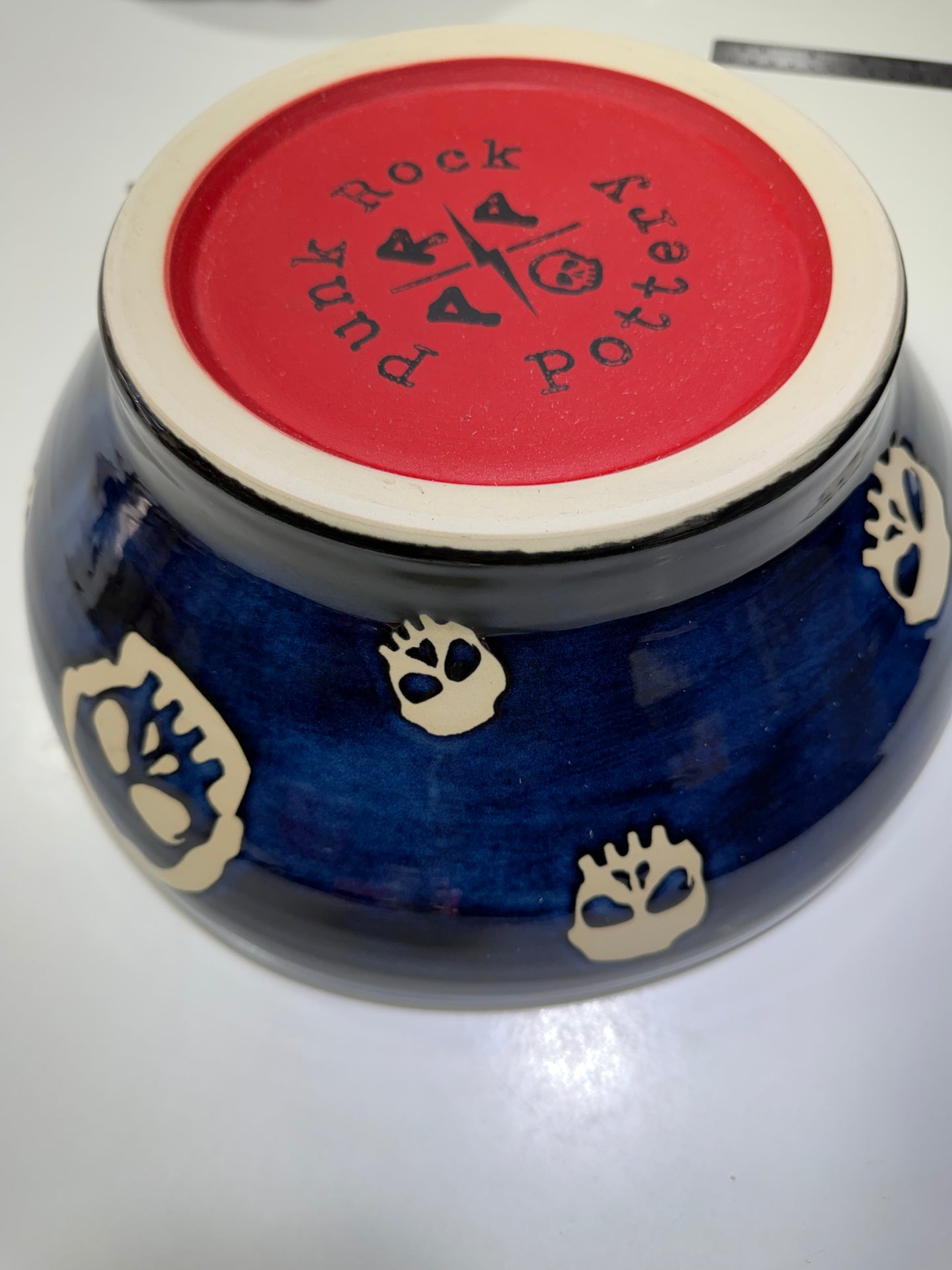 12" Blue Skull Bowl