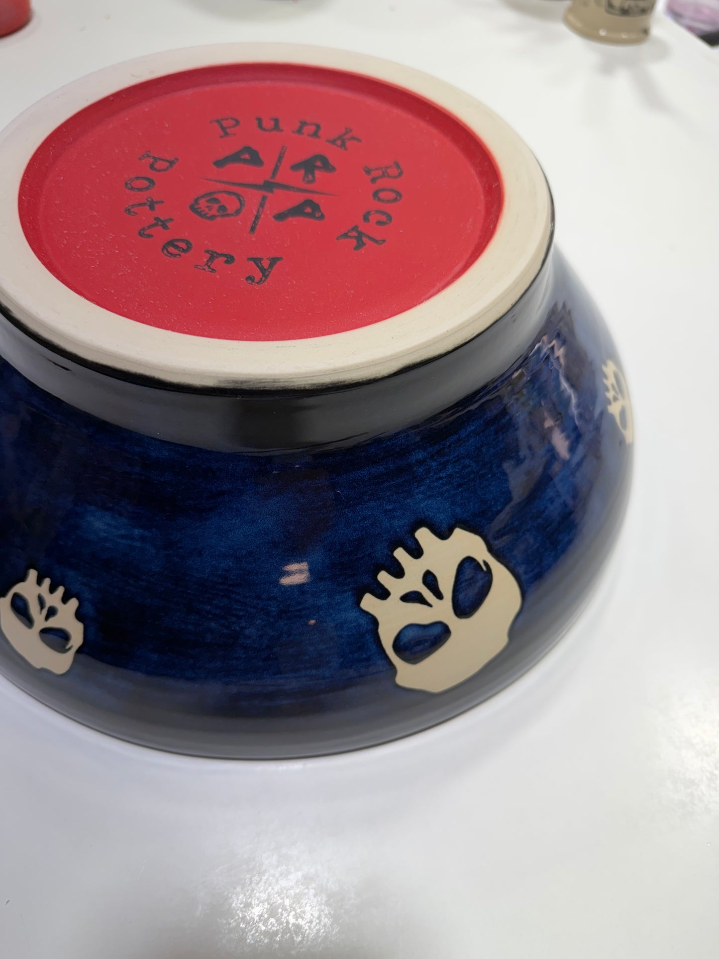 12" Blue Skull Bowl