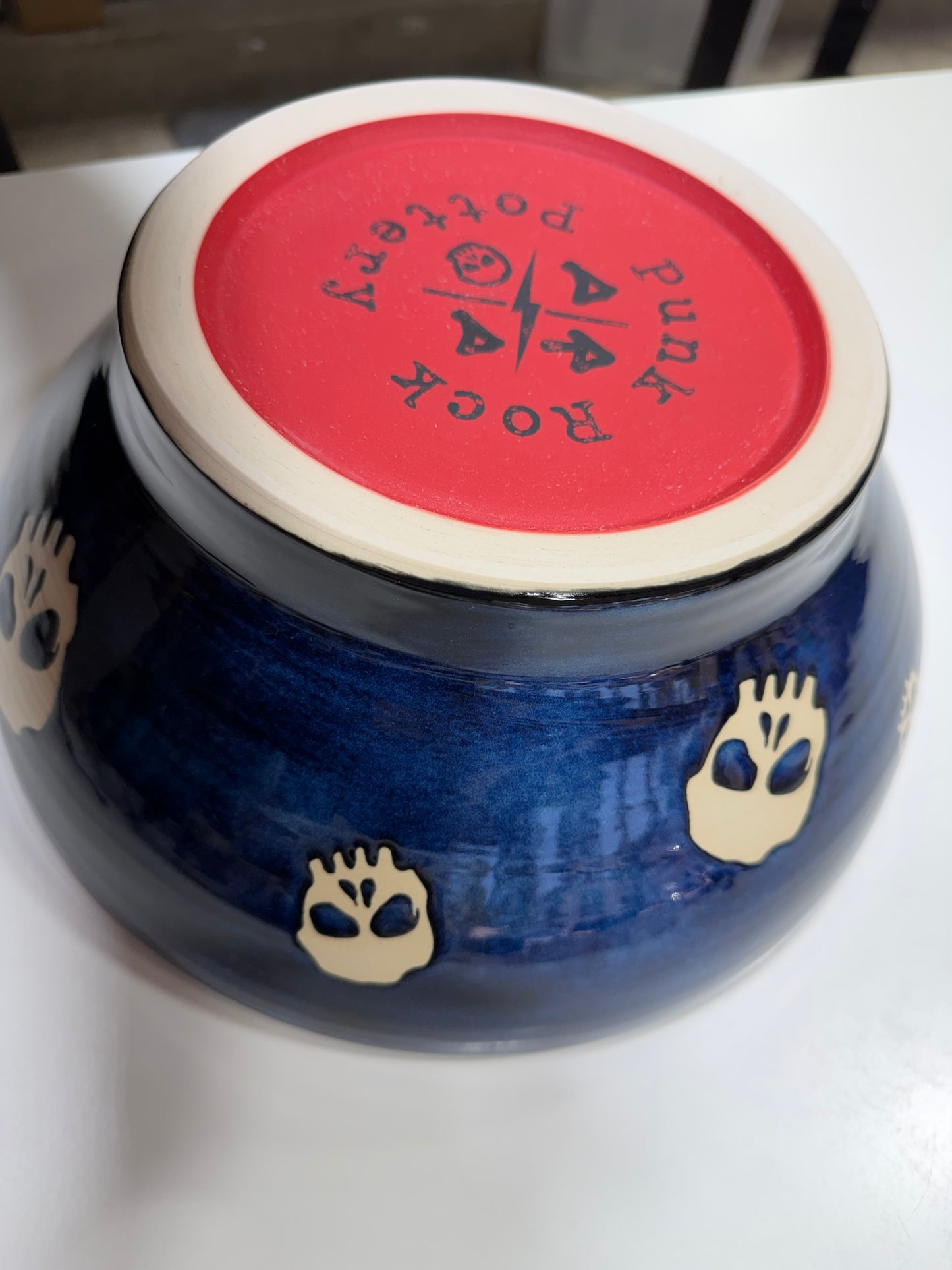 12" Blue Skull Bowl
