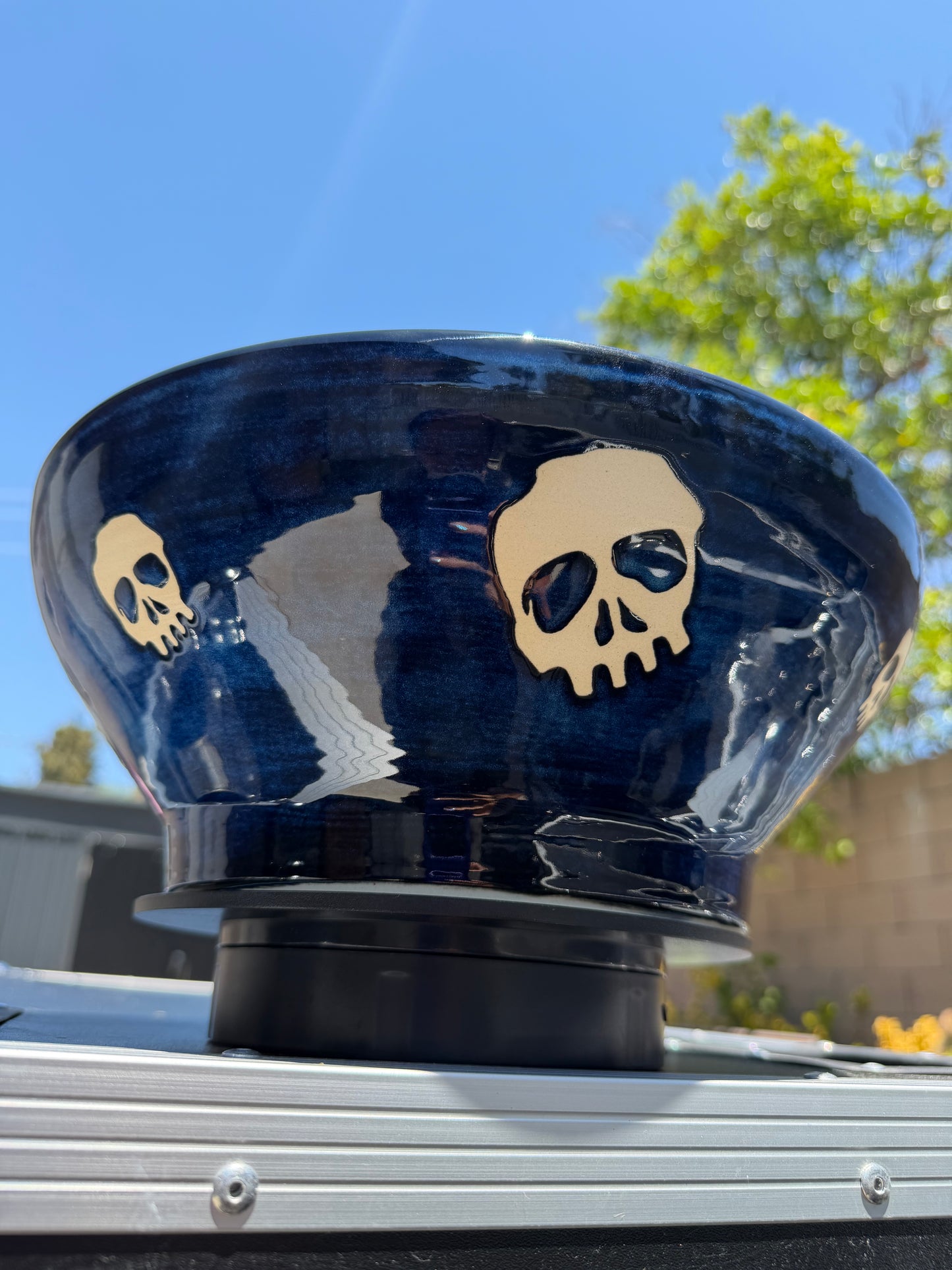 12" Blue Skull Bowl