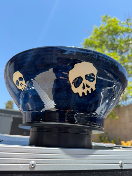 12" Blue Skull Bowl